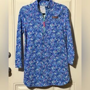 Vineyard Vines Girls Blue Plumeria Shep Shirt Coverup Size L (14)